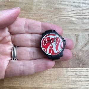 Coca Cola vintage style Swiss plastic watch needs strap NEW BATTERY